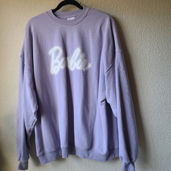 Barbie Cotton On Lavender Sweater with White Logo Women's Size XL - Picture 1 of 9